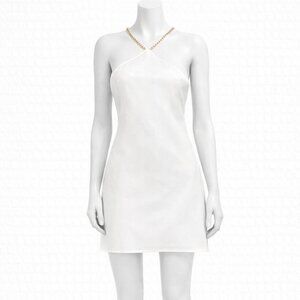 Amanda Uprichard White Chain‑Strap Linen Dress (S)